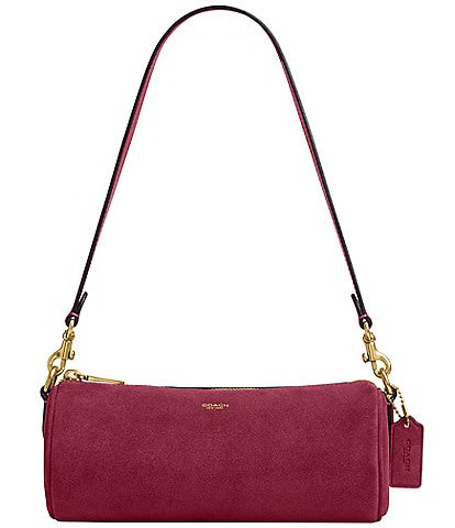 COACH Suede Barrel Shoulder Bag
