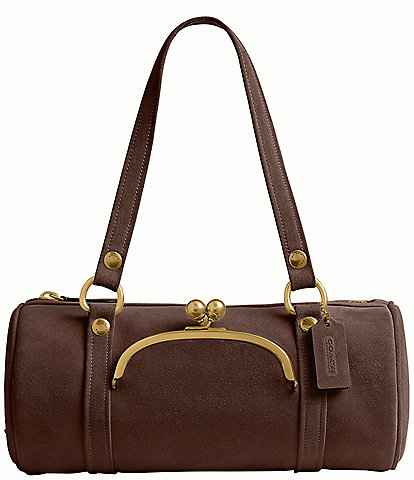 COACH The Coach Originals Suede Kisslock Barrel Bag