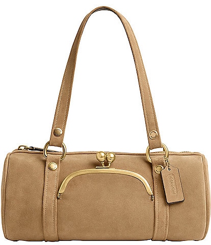 COACH The Coach Originals Suede Kisslock Barrel Bag