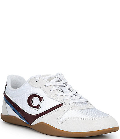 COACH Suede Leather Jacquard Logo Track Sneakers