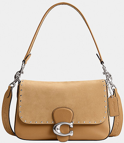 COACH Tabby Soft Suede Rivet Shoulder Bag