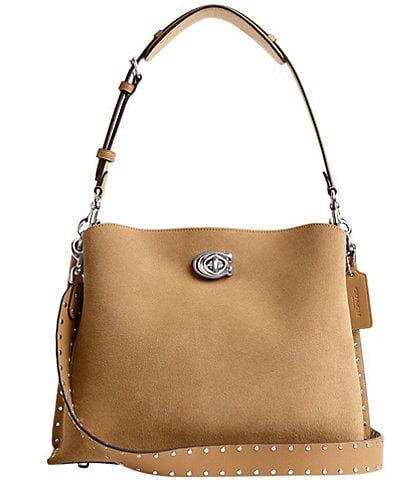 COACH Willow Suede Rivet Shoulder Bag