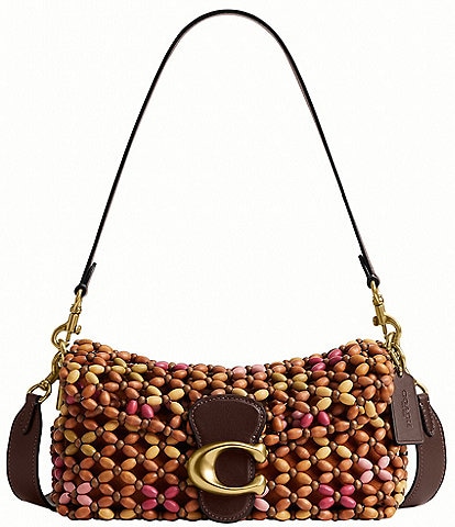 COACH Tabby 26 Beaded Wood Shoulder Bag