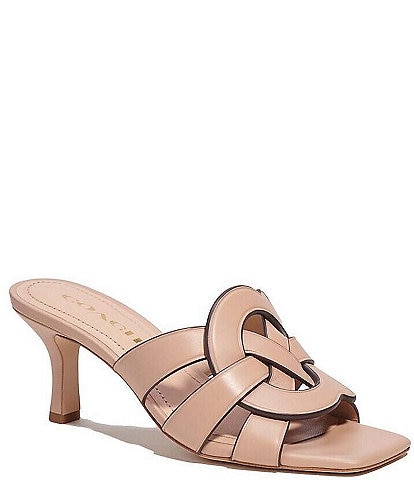 COACH Tillie Leather Slide Dress Sandals