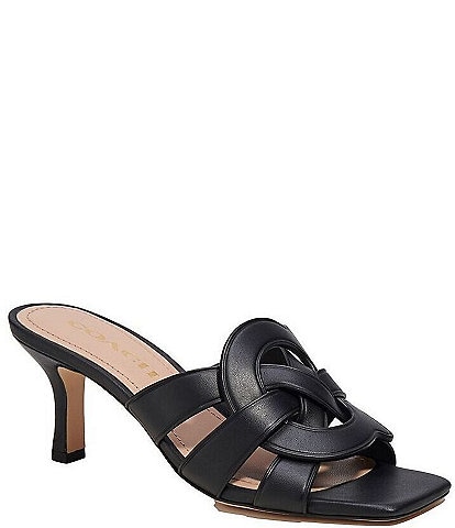 COACH Tillie Leather Slide Dress Sandals