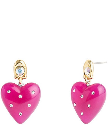 COACH Vintage Charms Signature Puffy Heart Drop Earrings