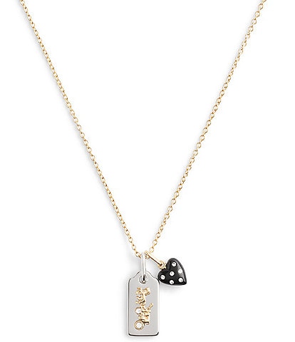 COACH Vintage Charms Signature Short Pendant Necklace
