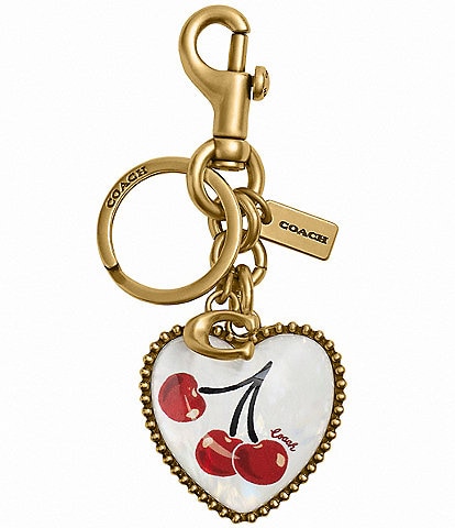 Coach Signature Glitter Rainbow Pride 2024 Heart Bag Charm Key Fob