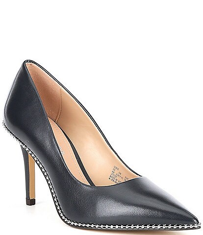 COACH Waverly Beadchain Studded Leather Pumps