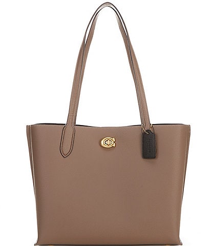 COACH Willow Pebble Leather Solid Tote Bag