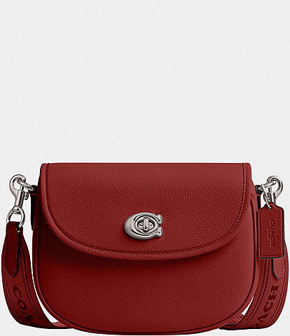 COACH Willow Pebbled Leather Saddle Shoulder Bag