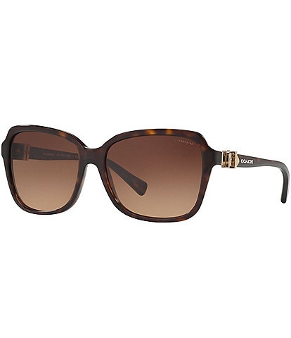 COACH Women's 0HC8179 58mm Gradient Tortoise Square Sunglasses