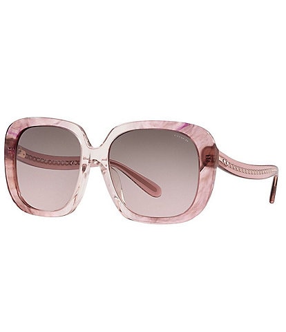 COACH Women's 0HC8323U 56mm Gradient Pink Square Sunglasses