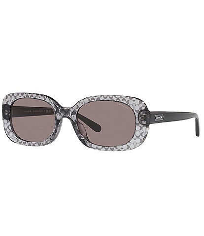 COACH Women's 0HC8358U 54mm Solid Oval Sunglasses