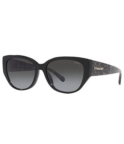 COACH Women's 0HC8362U 57mm Gradient Black Rectangle Sunglasses