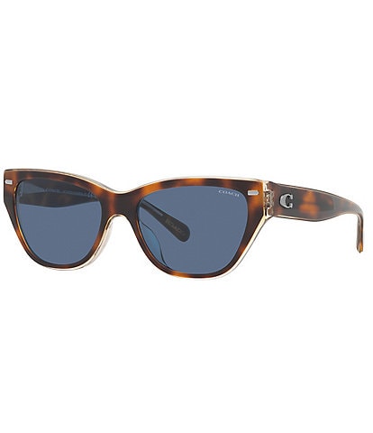 COACH Women's 0HC8370U 54mm Tortoise Cat Eye Sunglasses