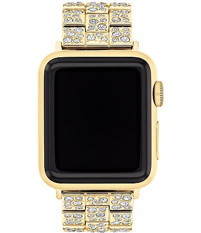 COACH Women's 38/40/41mm Gold Tone Crystal Stainless Steel Bracelet for Apple Watch