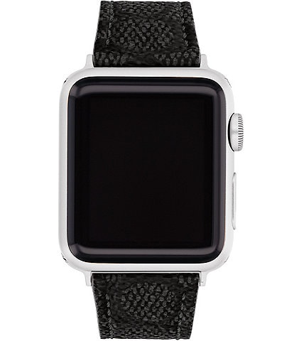 COACH Women's Black Signature Canvas 38/40mm Strap for Apple Watch®