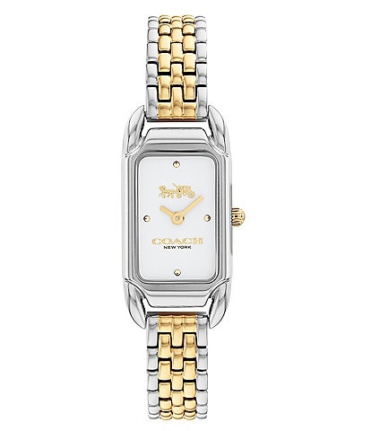 COACH Women's Cadie Analog Two Toned Silver Gold Stainless Steel Bracelet Watch