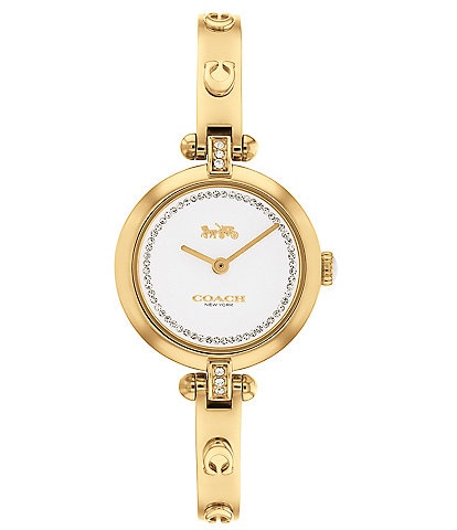 COACH Women's Cary Quartz Analog Gold Stainless Steel Bangle Watch