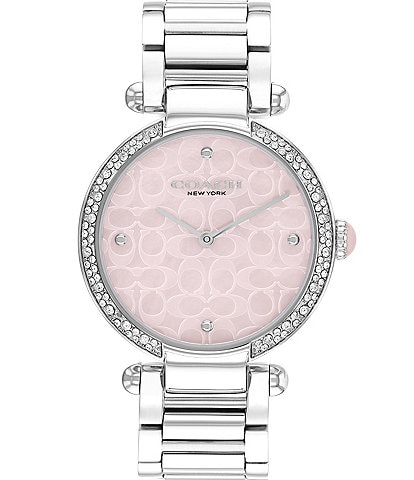COACH Women's Cary Stainless Steel Crystal Bracelet Mother Of Pearl Watch