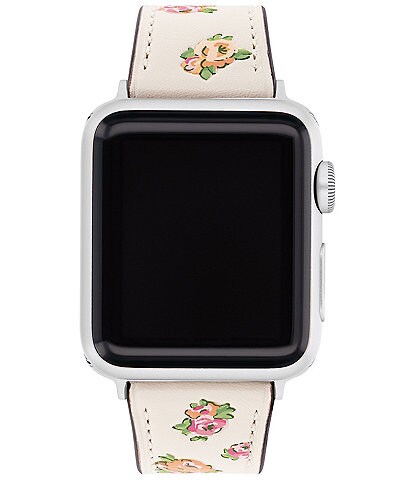 COACH Women's Chalk Floral Leather 38/40/41mm Strap for Apple Watch®