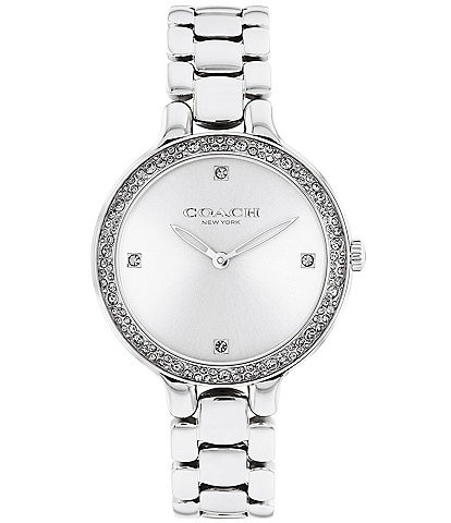 COACH Women's Chelsea 32 Mm Silver White Bracelet Watch