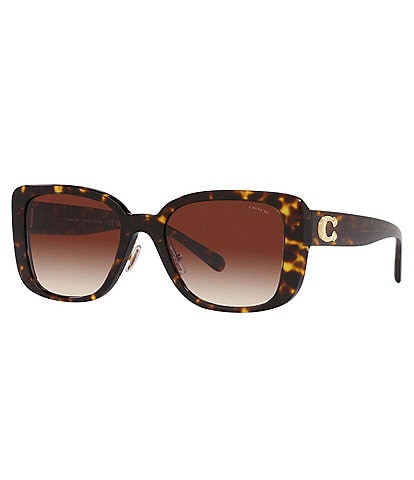 COACH Women's Dark Tortoise 54mm Square Sunglasses