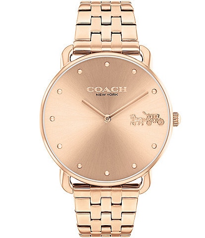 COACH Women's Elliot Quartz Analog Allover Rose Gold Tone Stainless Steel Bracelet Watch