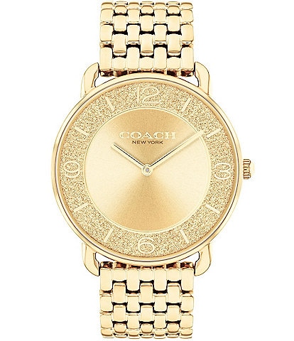 COACH Women's Elliot Quartz Analog Gold Tone Stainless Steel Bracelet Watch