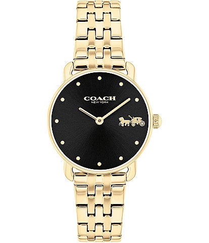 COACH Women's Elliot Quartz Analog Gold Tone Stainless Steel Watch