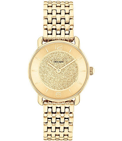COACH Women's Elliot Quartz Analog Stainless Steel Glitter Dial Bracelet Watch