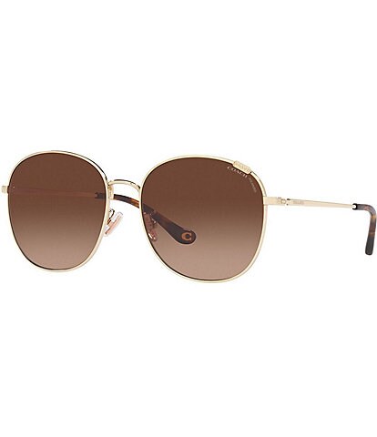 COACH Women's Hc7134 57mm Round Polarized Sunglasses