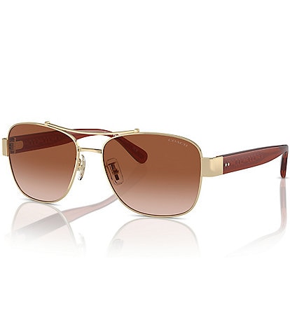 COACH Women's HC7161 56mm Aviator Sunglasses