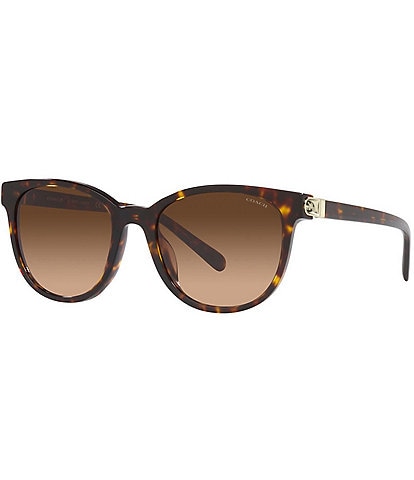 COACH Women's HC8350U 54mm Dark Tortise Round Sunglasses