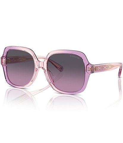 COACH Women's HC8395U 54mm Transparent Square Sunglasses
