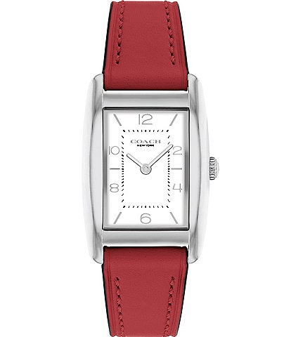 COACH Women's Reese Quartz Analog Red Leather Strap Watch