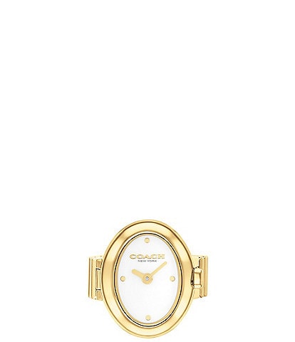COACH Women's Sammy Quartz Analog Gold Tone Stainless Steel Ring Watch