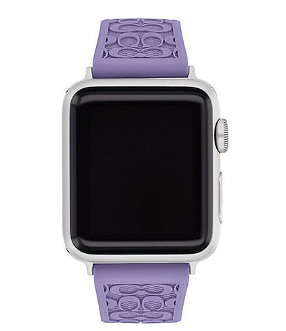 Coach Apple Watch Signature Blush Silicone Strap