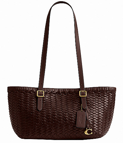 COACH Woven Swing Leather Satchel Bag