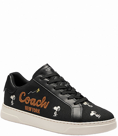 COACH X Peanuts Men's High Line Sneaker with Snoopy Print