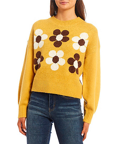Coco + Jaimeson Daisy Print Long Sleeve Sweater