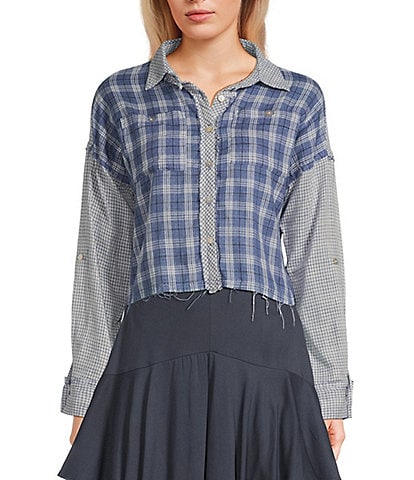 Coco + Jaimeson Long Sleeve Mix Plaid Shirt