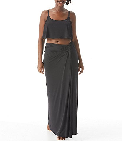 Coco Contours Oasis Solid Convertible Twist Tie Sarong Cover-Up