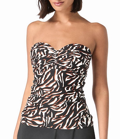 Coco Reef Wild Zebra Charisma Shirred Underwire Bra Tankini Swim Top