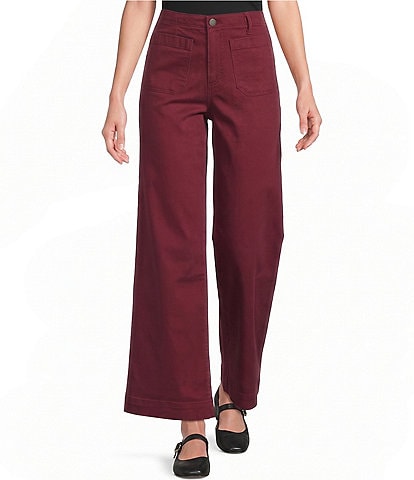 Code Bleu Chelsea Mid Rise Wide Leg Patch Pocket Jeans