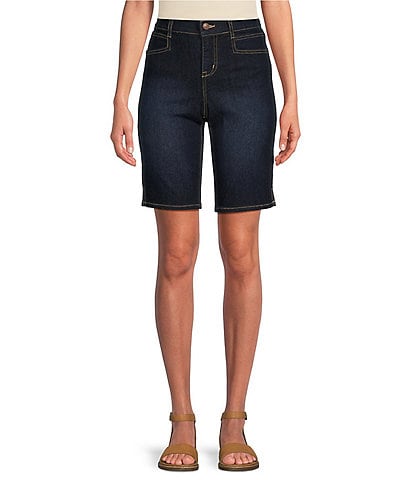 DKNY Jeans Ladies' size 16 shorts jean black rolled cuff bermuda 