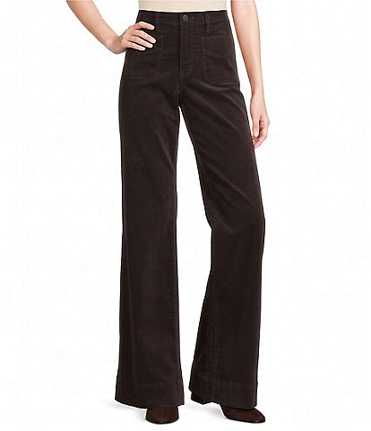 Code Bleu Corduroy High Rise Wide Leg Full Length Jeans