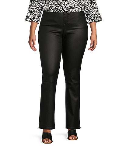 Code Bleu Plus Size Chelsea Coated High Rise Straight Leg Stretch Jeans