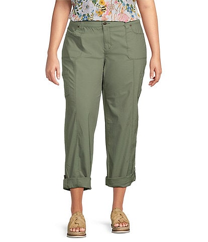 Code Bleu Plus Size Tapered Leg Mid Rise Convertible Cargo Pants